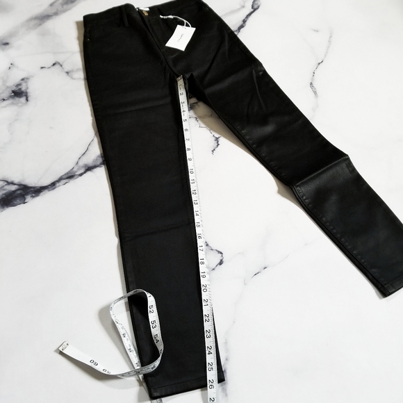 Frame Ali High Rise Cigarette Jean in Noir Coated - Picture 9 of 14